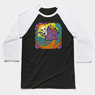 Haunted House Ghost Baseball T-Shirt